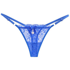 Rhinestone Pendant Sexy Transparent Lace Thong