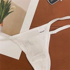 Ribbed Cotton Thong