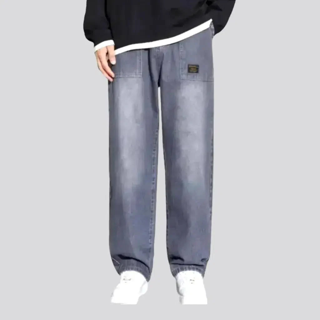 Floor-length vintage jeans for men
