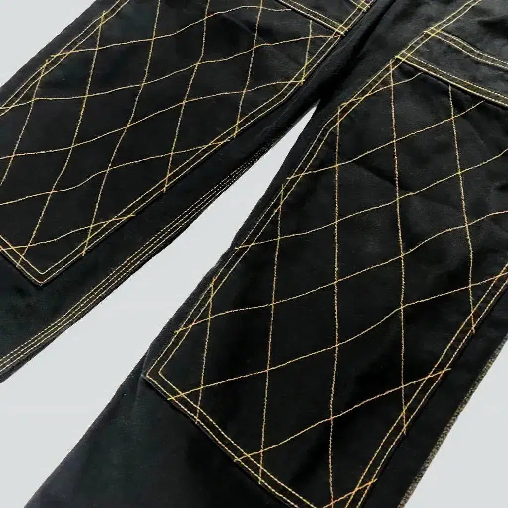 Mid-waist straight workwear jeans for men