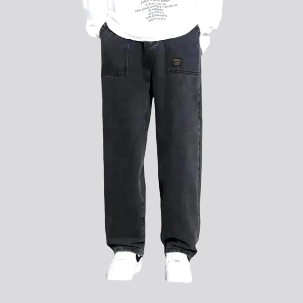 Floor-length vintage jeans for men