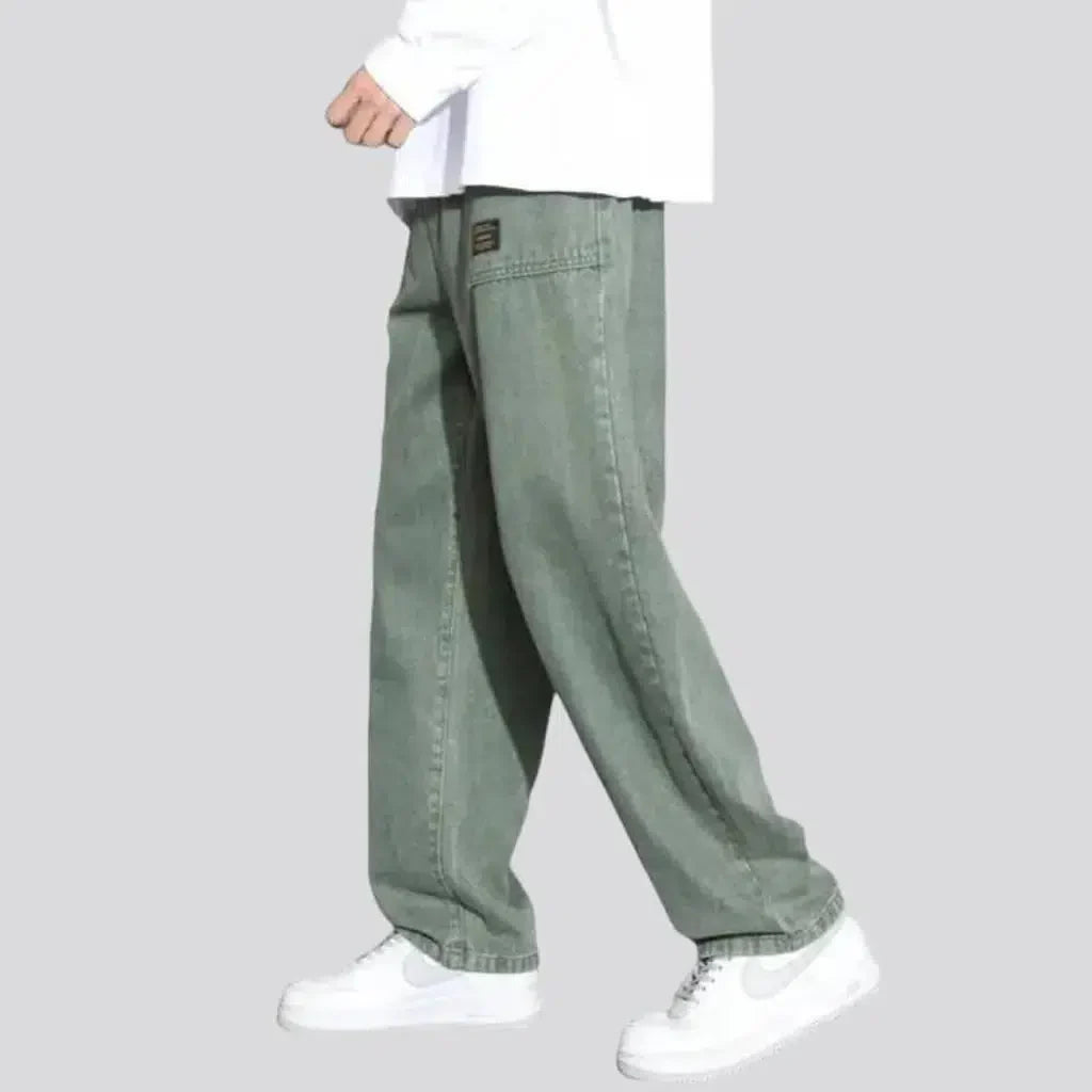 Floor-length vintage jeans for men