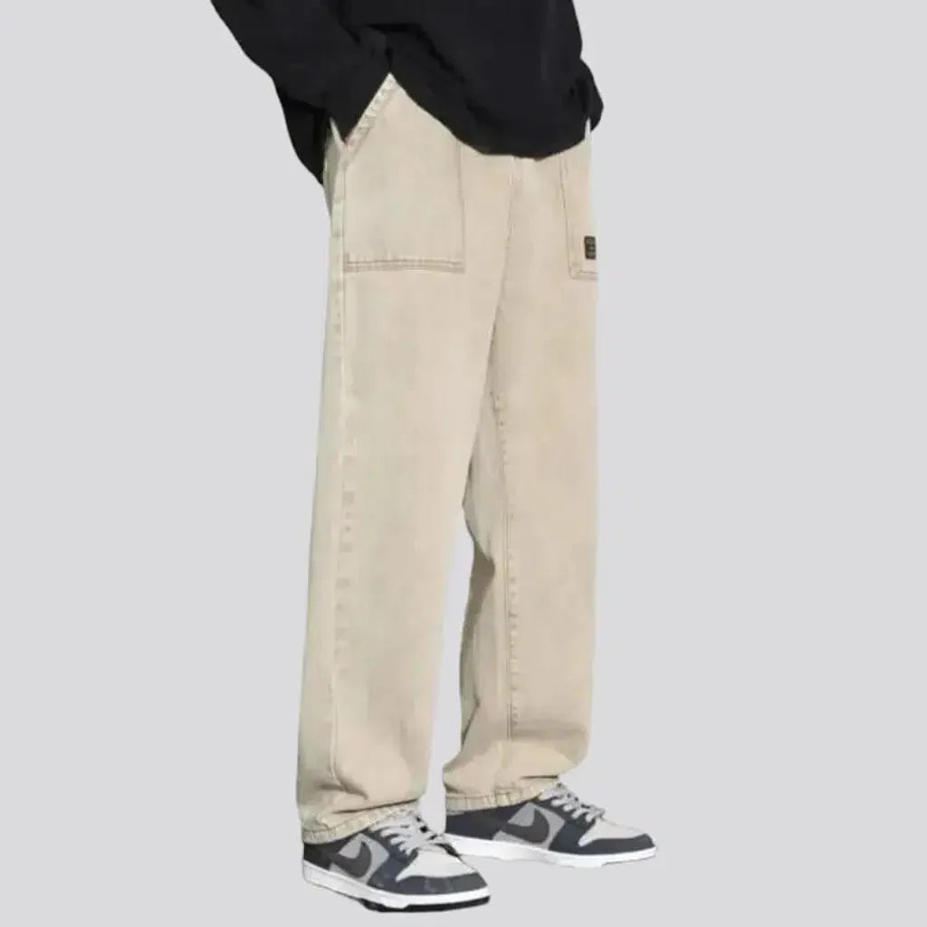 Floor-length vintage jeans for men