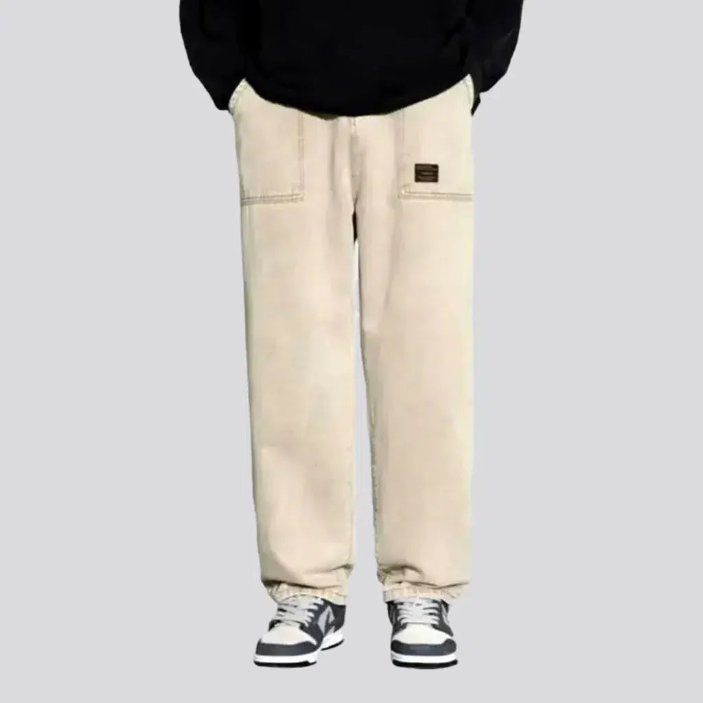 Floor-length vintage jeans for men