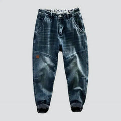 Sanded fleece jeans for men