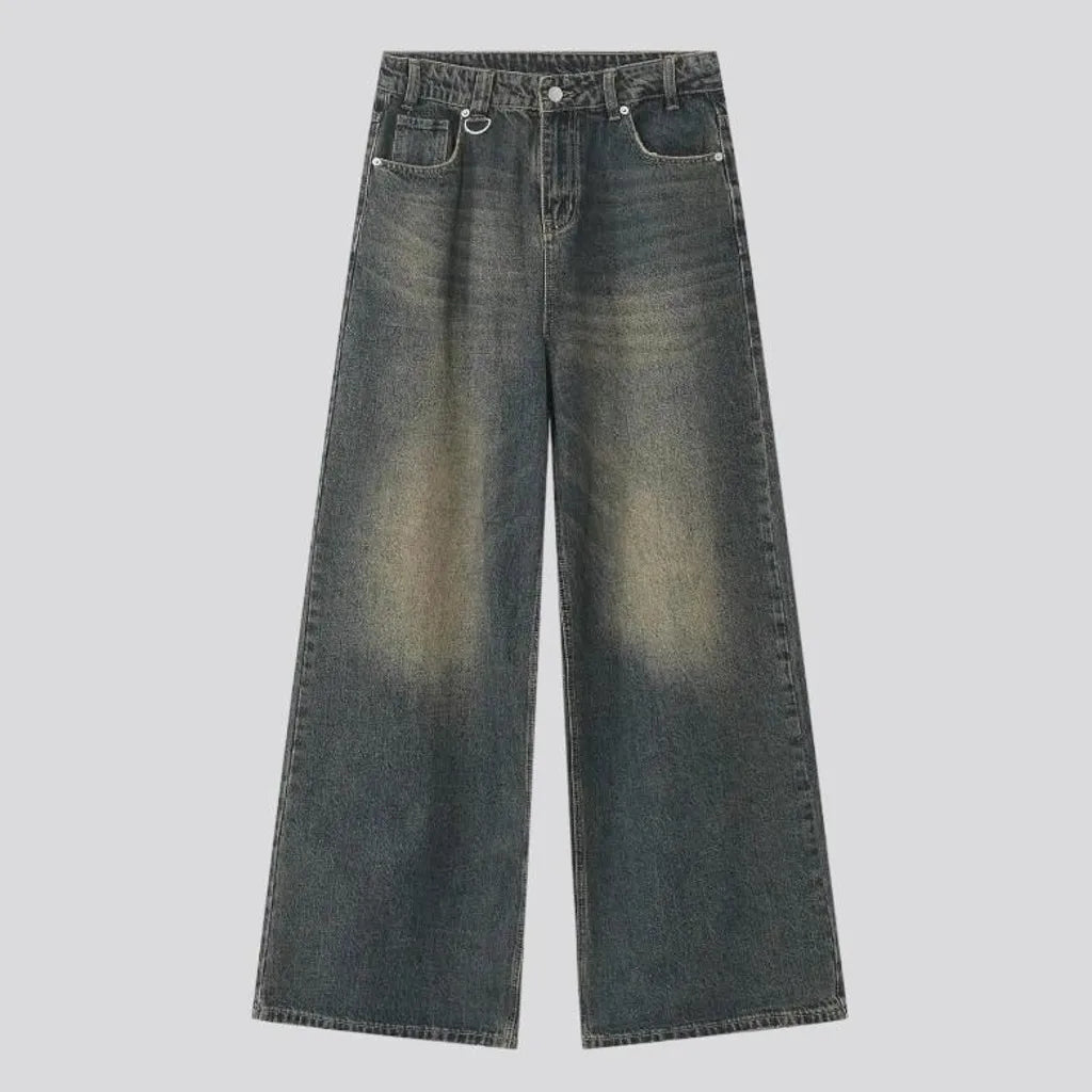 Retro sanded jeans for men