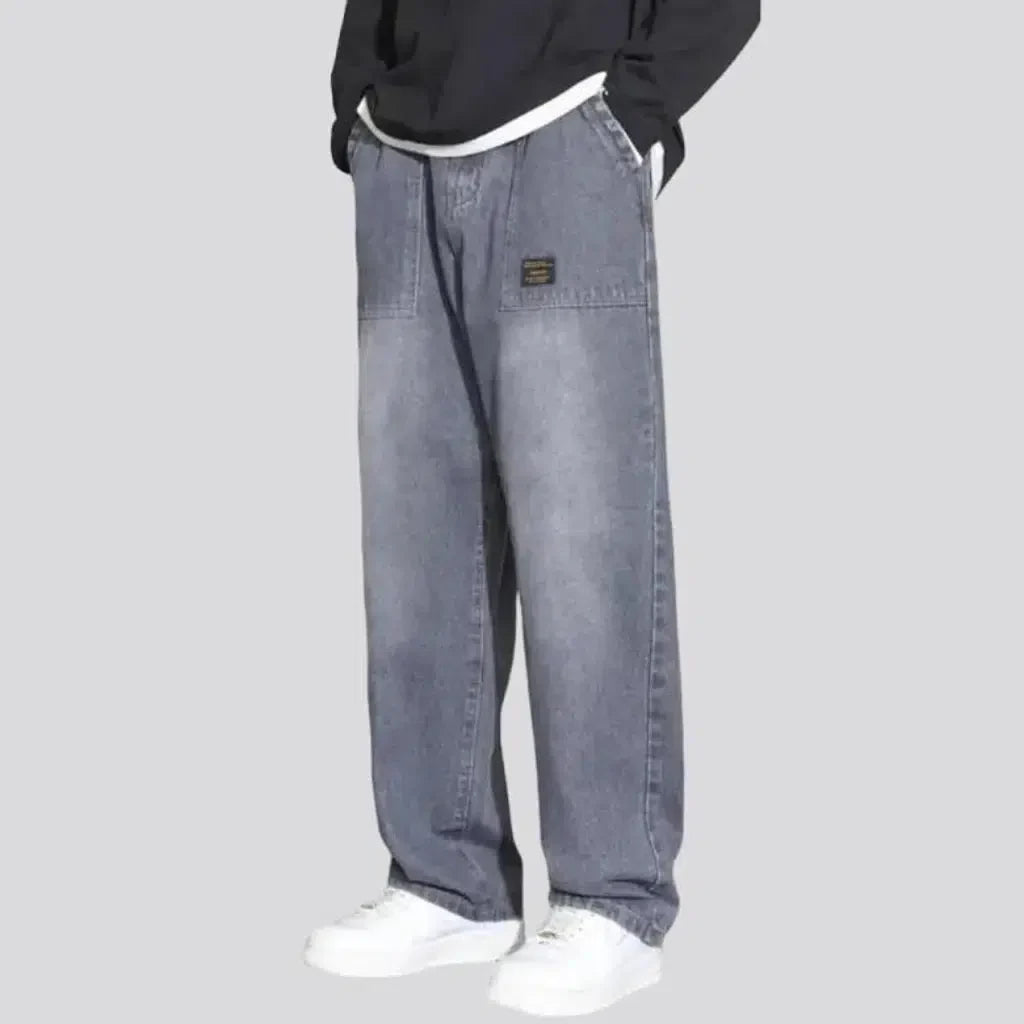 Floor-length vintage jeans for men
