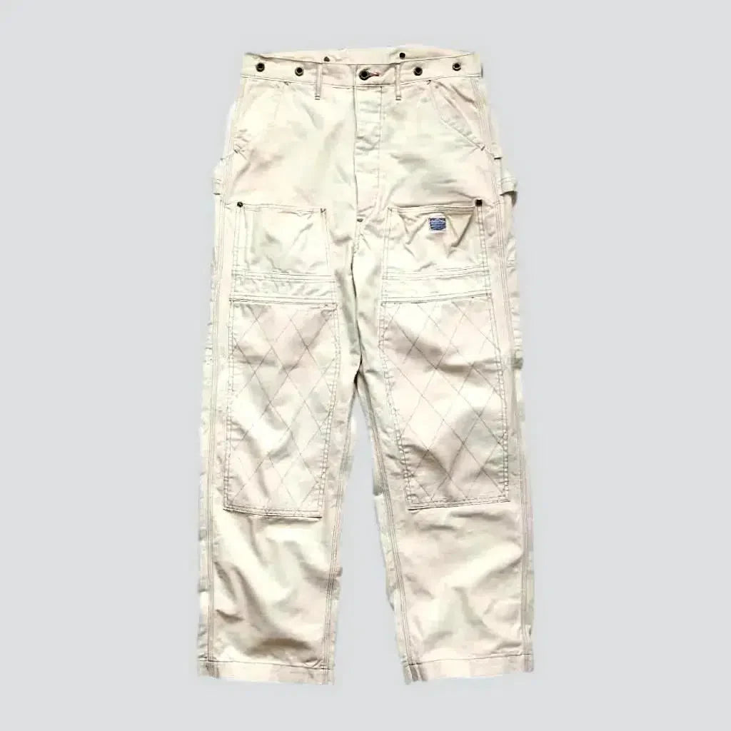 Mid-waist straight workwear jeans for men