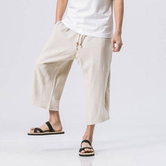 Sekino Cropped Pants Beige-White