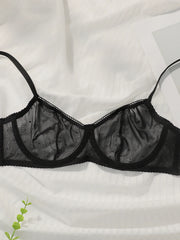 Sexy Black Lace Sequin Bra