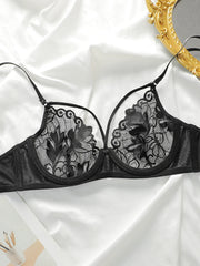 Sexy Black Lace Underwire Unpadded Bra