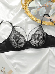 Sexy Black Lace Underwire Unpadded Bra