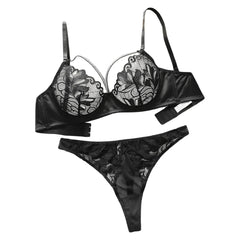 Sexy Black Lace Underwire Unpadded Bra