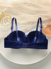 Sexy Blue Push Up Bow Bra