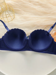 Sexy Blue Push Up Bow Bra