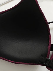 Sexy Burgundy Red Lace Wireless Front Closure Bra
