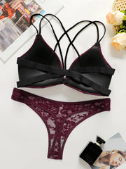 Sexy Burgundy Red Lace Wireless Front Closure Bra
