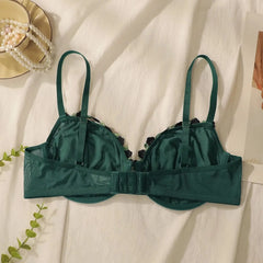 Sexy Green Lace Underwire Unpadded Bra