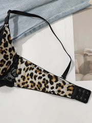 Sexy Leopard Lace Underwire Push Up Bra
