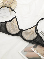 Sexy Mesh Sheer Underwire Push Up lingerie
