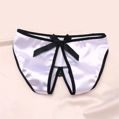 Sexy Open Crotch Smooth Silk Panties