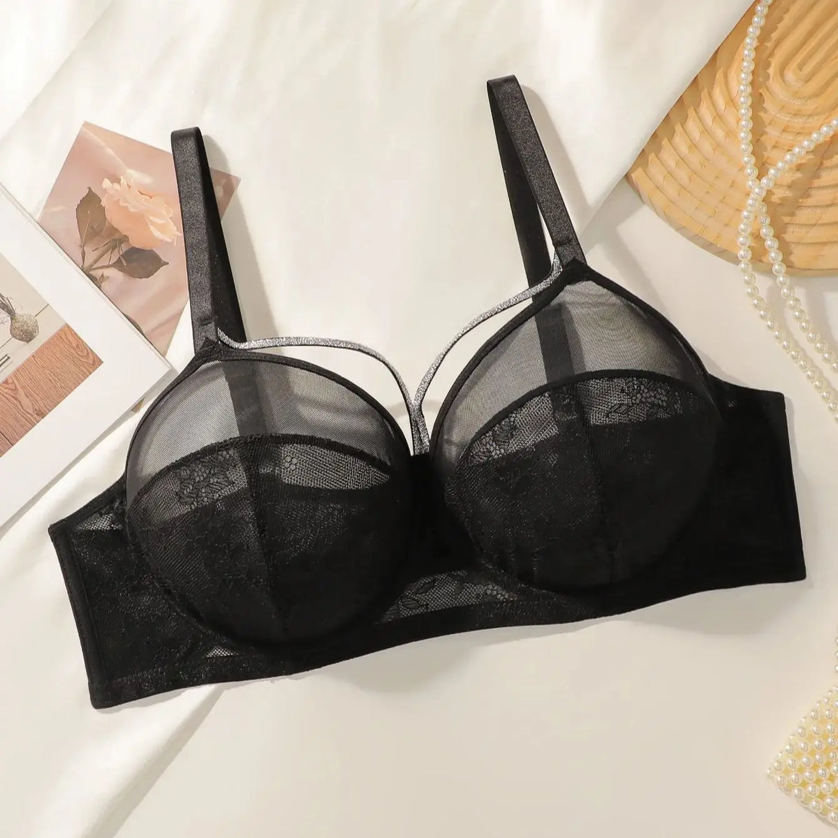 Sexy Plus Size Lace Underwire Unpadded Bra