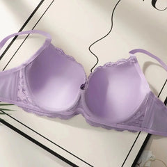 Sexy Purple Lace Underwire Padded Push Up Bra