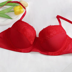 Sexy Red Lace Underwire Push Up Bra