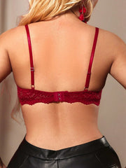 Sexy Red Lace Wireless Non Padded Bra