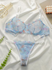 Sexy Royal Blue Lace Underwire Unpadded Bra