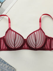 Sexy Sheer Mesh Striped Bra