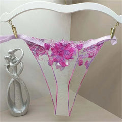 Sexy Transparent Flowers Thong