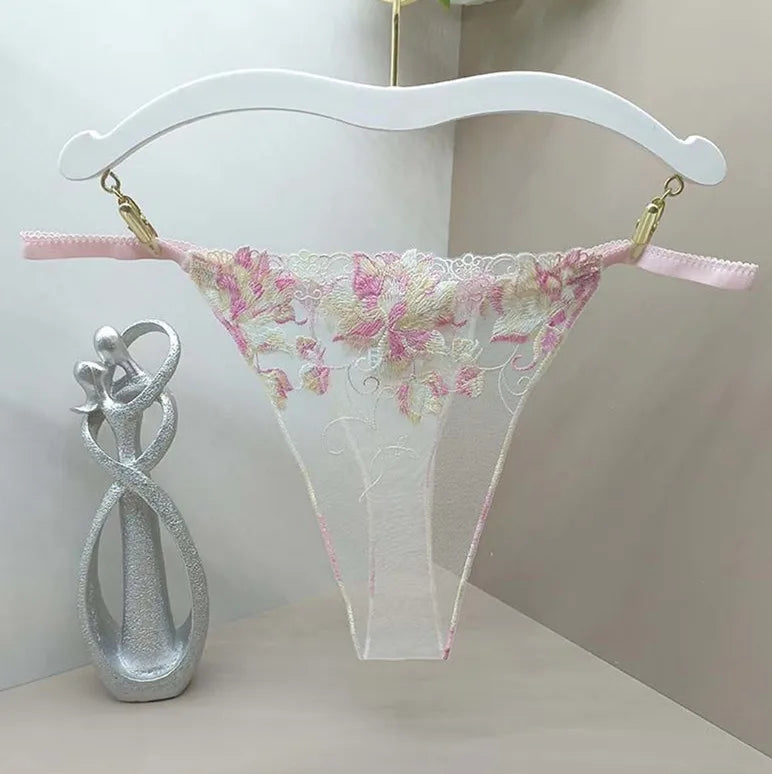 Sexy Transparent Flowers Thong