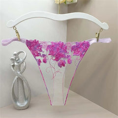 Sexy Transparent Flowers Thong