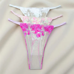 Sexy Transparent Flowers Thong