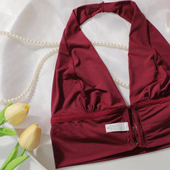 Sexy red front button Bra