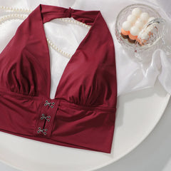 Sexy red front button Bra