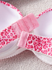 Single Piece Pink Leopard Print Bra