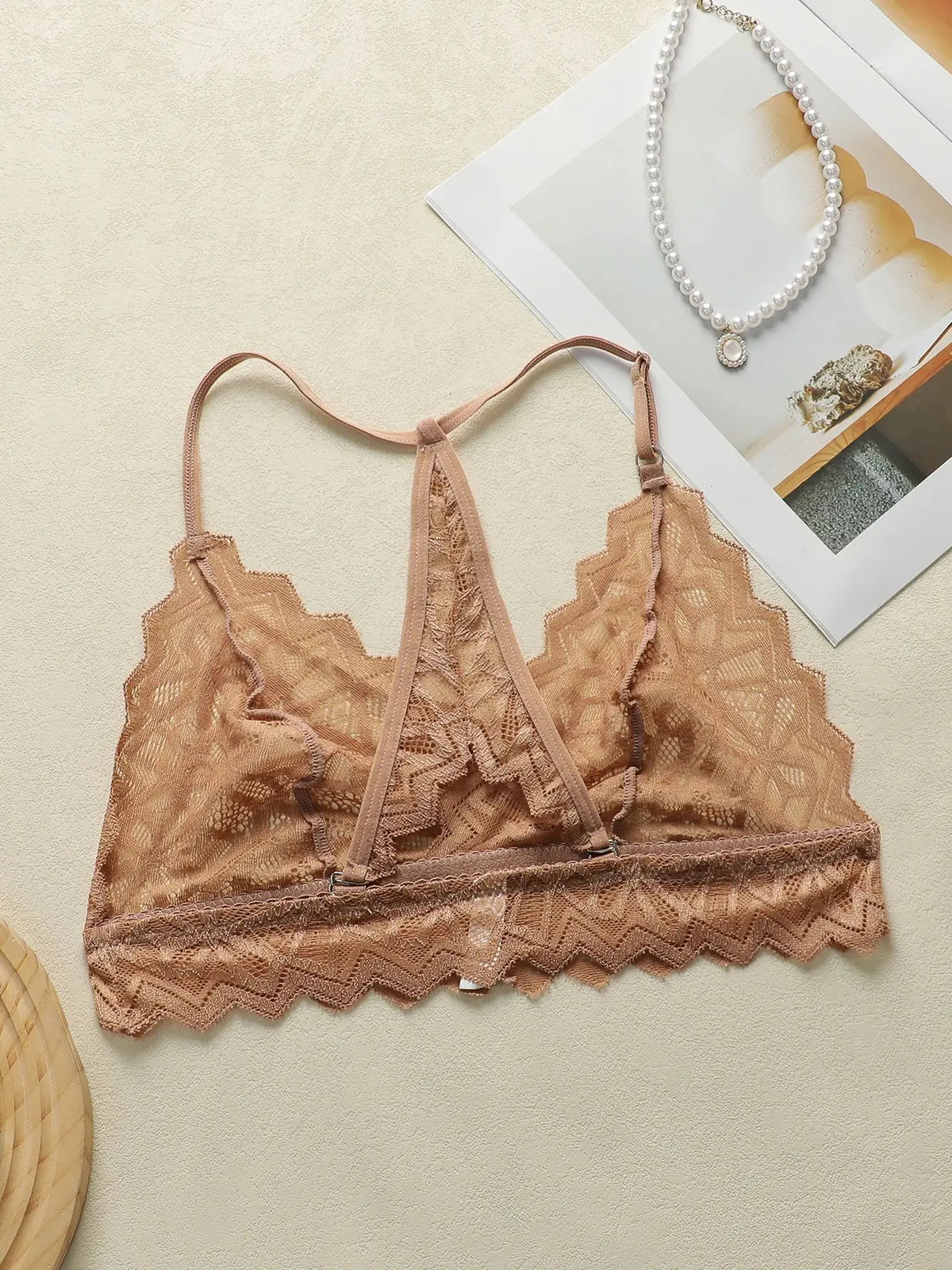 Single layer lace without steel ring beautiful back lace women's Underwear