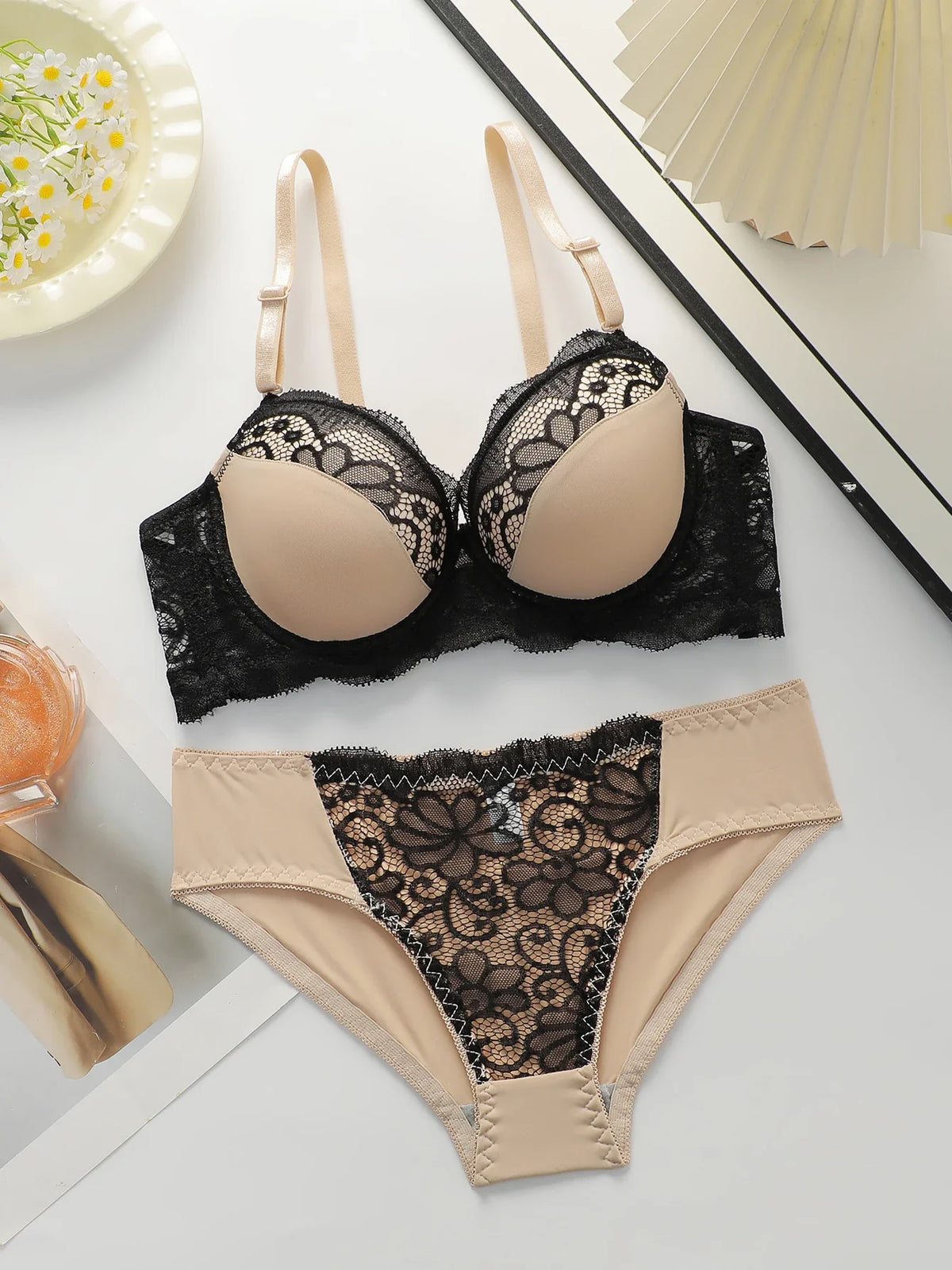 Skin Color Lace Underwire Bra