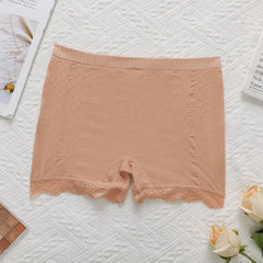 Soft Women's Pink Lace Biker Safety Shorts Breathable Anti-Chafing Underwear