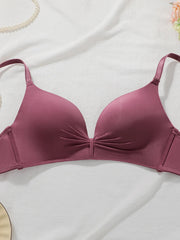 Solid Color Lace Bra
