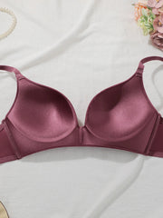 Solid Color Lace Bra