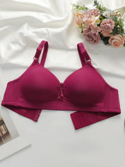Solid Color Push Up Bra