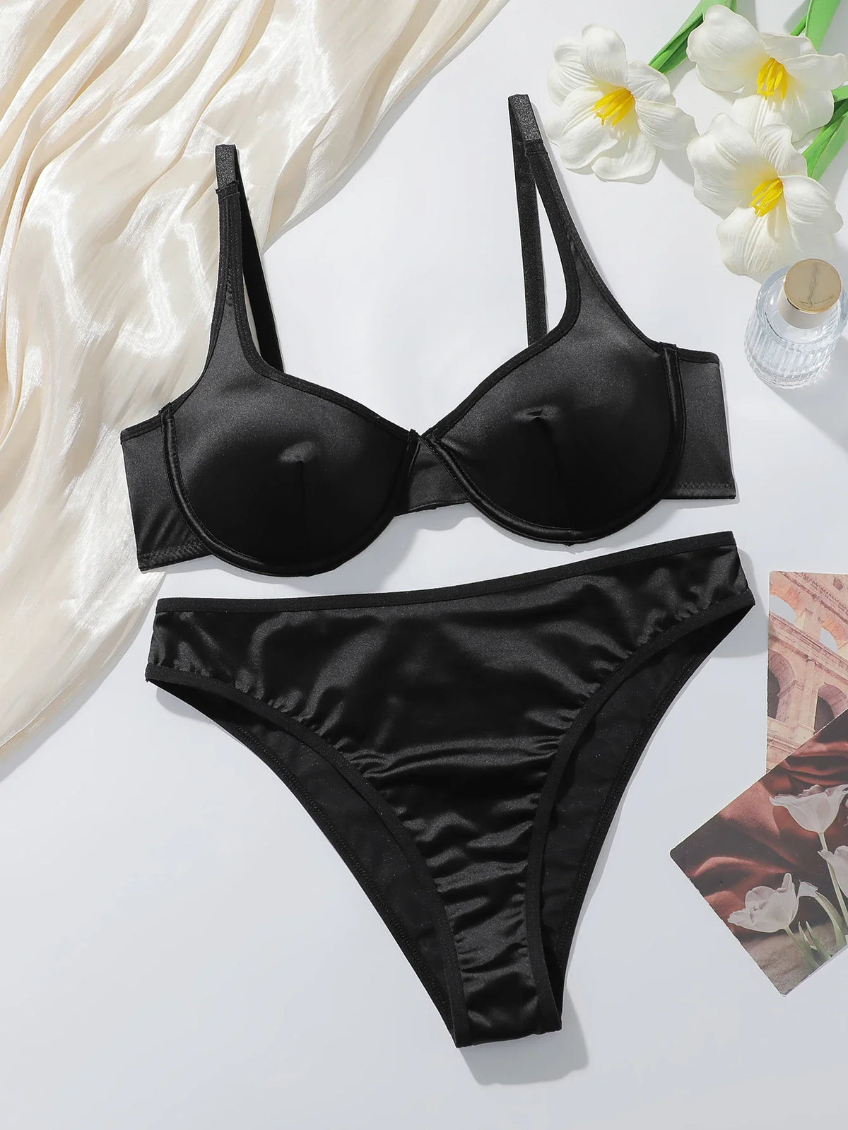 Solid Color Underwire Unpadded Bra