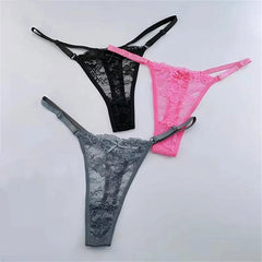 Solid Floral Lace Sexy Panties