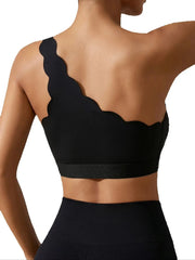 Solid One Shoulder Strap Women Bra
