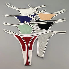 Stretch Thin-belt Solid Thong