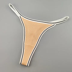 Stretch Thin-belt Solid Thong