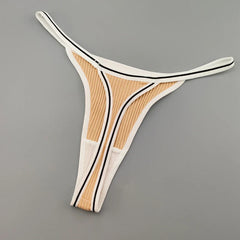 Stretch Thin-belt Solid Thong